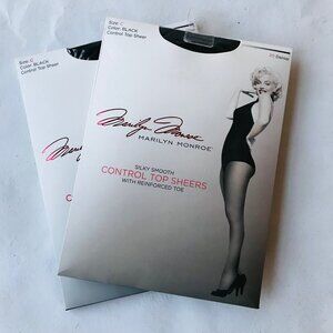 Marilyn Monroe Silky Smooth Control Top Sheers Pantyhose Black "Price is Firm"
